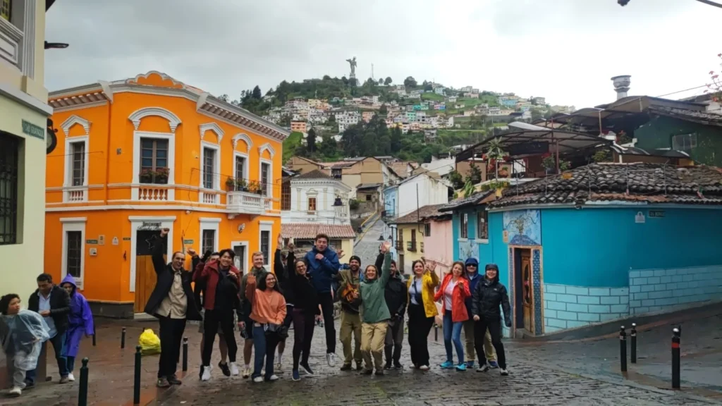 Colonial streets of Quito's Old Town, Ecuador